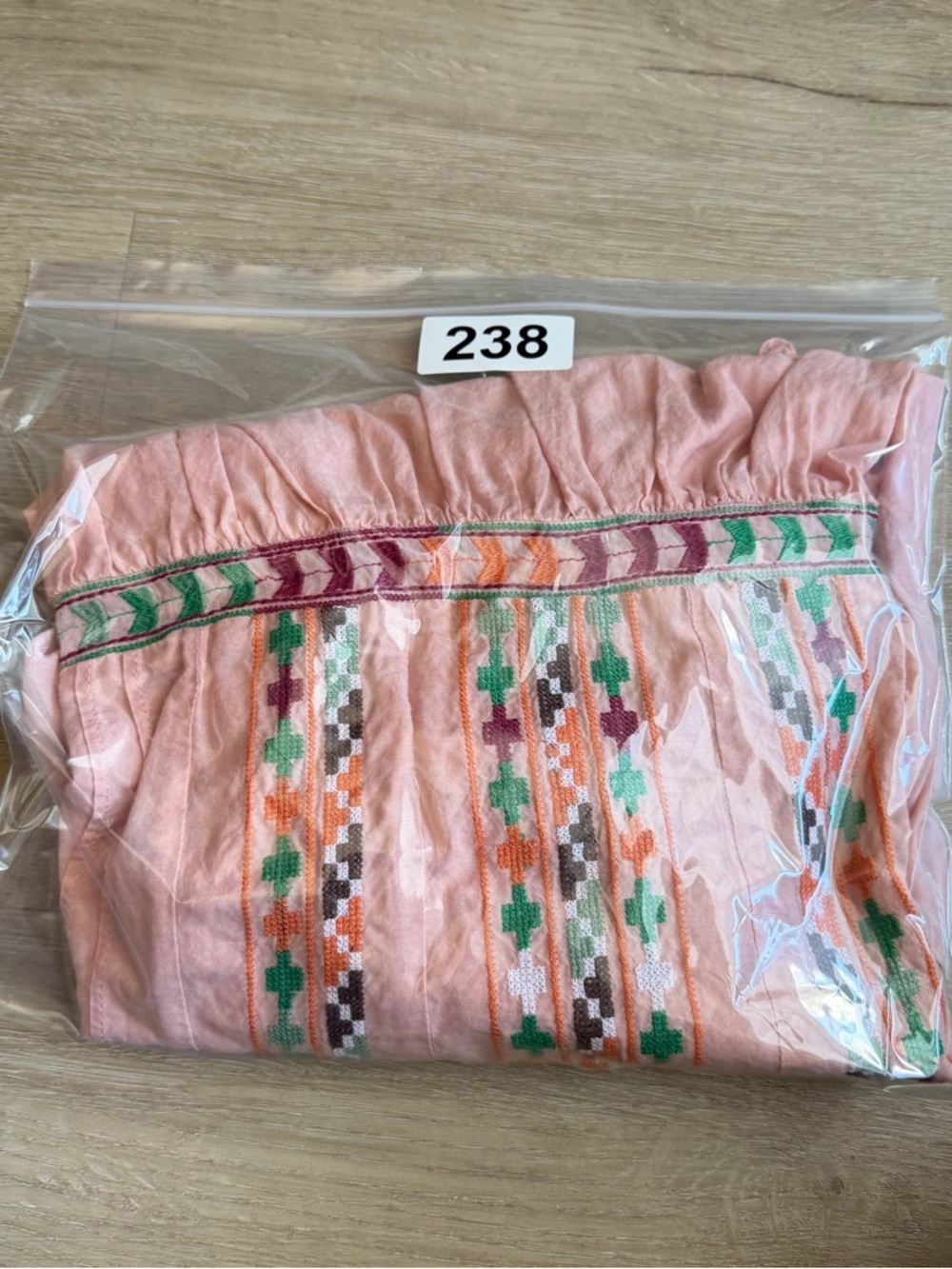 Lucky Brand Boho Embroidered Gauzey Blouse Peach Spring Peasant Top Size 1X - Picture 11 of 11